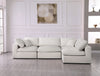 Serene Cream Linen Fabric Deluxe Cloud Modular Sectional