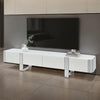 Larvik TV Stand White w/ Silver Frame