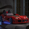 Trackster Bed White, Red,, Black, & Blue
