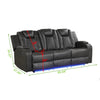 Galaxy Home Benz LED & Power Reclining Sofa in Gray