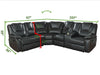 Galaxy Home Hong Kong Power Reclining Sectional in Black
