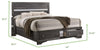 Galaxy Home Matrix Queen Bed in Gray