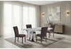 D8212 DINING TABLE WITH 4 D8212 DINING CHAIRS BROWN