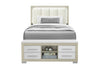 EMMA NATURAL/WHITE FULL BED WITH LED AND USB