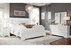 POMPEI METALLIIC WHITE KING BED WITH LED