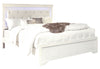 POMPEI METALLIIC WHITE KING BED WITH LED