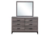 KATE FOIL GREY FULL BED, DRESSER, MIRROR AND NIGHTSTAND