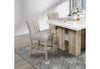 D04 NATURAL BAR TABLE + 6 D8685 BEIGE/NAT BAR STOOL