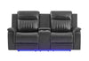 U8879 CHARCOAL PWR REC SOFA/PWR CON REC LOVESEAT/PWR REC W/LED & GL SS