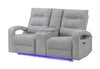 U6611 GREY 15 POWER CONSOLE RECLINING LOVESEAT WITH LED