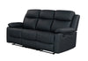 U6026 BLACK PU 72A RECLINING SOFA WITH LED