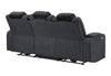U8000 BLACK PWR REC SOFA W/PHR, DDT, READING LIGHT & LED LIGHT
