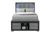 EMMA BLACK/GREY FULL BED WITH LED AND USB