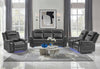 U8879 CHARCOAL PWR REC SOFA/PWR CON REC LOVESEAT/PWR REC W/LED & GL SS