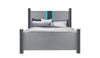 LOGAN SILVER QUEEN BED, DRESSER, MIRROR AND NIGHTSTAND