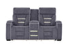 U1895 GREY P2 CONSOLE RECLINING LOVESEAT WITH IS AND LED