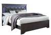 POMPEI METALLIC GREY KING BED WITH LED