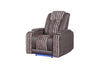 U8000 BROWN POWER RECLINER W/ POWER HEADREST & LED LIGHT