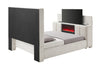 SERENITY CREMA QUEEN BED WITH SPEAKER, TV LIFT AND FIREPLACE