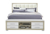 EMMA NATURAL/WHITE KING BED WITH LED AND USB