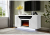 AILEEN WHITE 66" ENT UNIT W/LED, SPEAKERS, CRYSTAL AND POP-UP DOORS