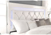 POMPEI METALLIC WHITE KING BED W/LED, DRESSER, MIRROR AND NIGHTSTAND