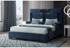 OSCAR NAVY BLUE QUEEN BED NO WOOD TRIM