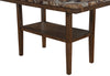 D4355 BROWN BAR TABLE WITH 6 BAR STOOLS