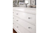 POMPEI METALLIC WHITE KING BED W/LED, DRESSER, MIRROR AND NIGHTSTAND