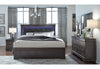 POMPEI METALLIC GREY QUEEN BED, DRESSER, MIRROR AND 2 NIGHTSTANDS