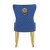 Galaxy Home Simba Gold Legs Dining Chair (Set of 2) in Blue