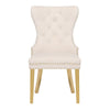 Galaxy Home Simba Gold Legs Dining Chair (Set of 2) in Beige