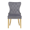 Galaxy Home Simba Gold Legs Dining Chair (Set of 2) in Grey