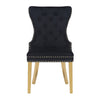 Galaxy Home Simba Gold Legs Dining Chair (Set of 2) in Black