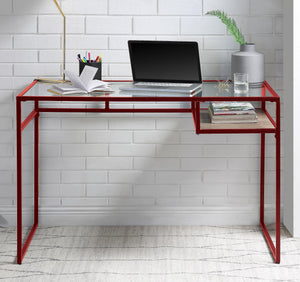 Yasin Red & Glass Desk image